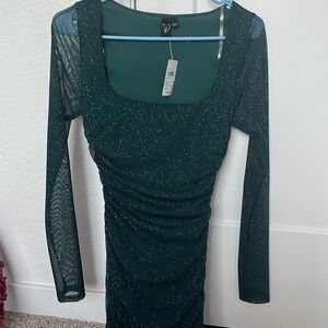 Windsor Dark Green Long Sleeve Dress